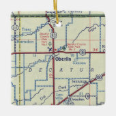 Oberlin Kansas  Kaart Keramisch Ornament (Voorkant)