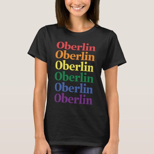Oberlin LGBTQIA+ Pride Vrouwen T-shirt (Voorkant)