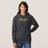 Oberlin Vrouwen Script Donkergrijs Hoodie (Voorkant volledig)