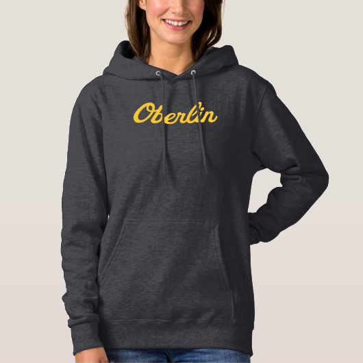 Oberlin Vrouwen Script Donkergrijs Hoodie (Voorkant)