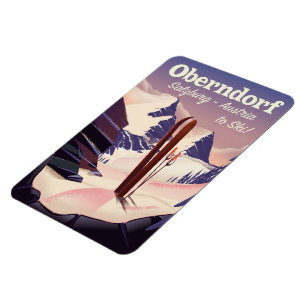 Oberndorf,Salzburg,Oostenrijk,ski-poster Magneet