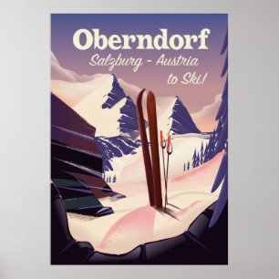 Oberndorf,Salzburg,Oostenrijk, skiposter Poster
