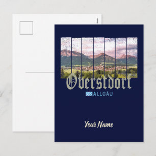 Oberstdorf Allgäu Vintage Bavaria Duitsland Souven Feestdagenkaart