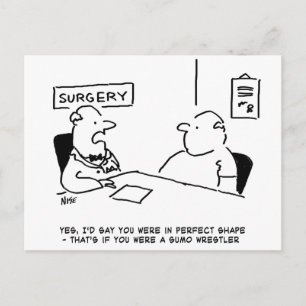 Obese bij de dokter ansichtkaart briefkaart