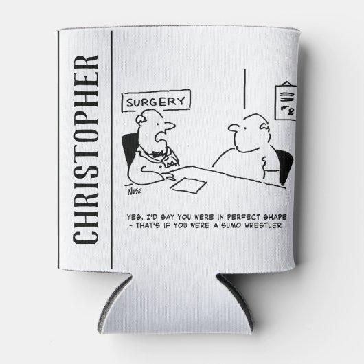 Obesitas Sumo Cartoon Blikjeskoeler (Voorkant)