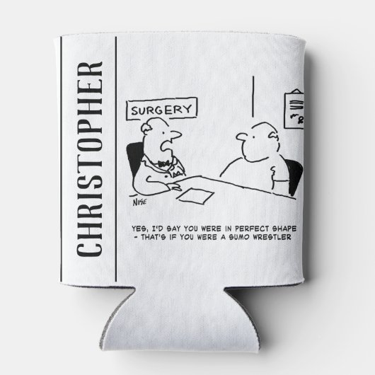 Obesitas Sumo Cartoon Blikjeskoeler (Achterkant)