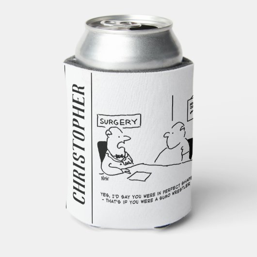 Obesitas Sumo Cartoon Blikjeskoeler (Blikje Achterkant)