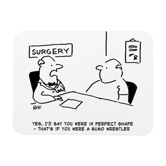 Obesitas Sumo Cartoon Magneet (Horizontaal)