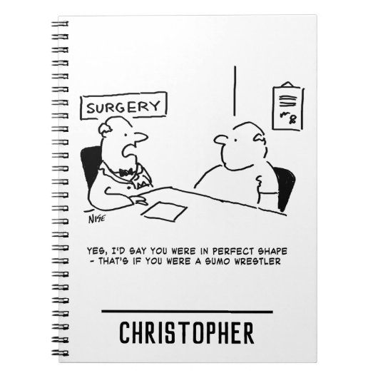 Obesitas Sumo Cartoon Notitieboek (Voorkant)