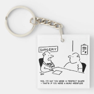 Obesitas Sumo Cartoon Sleutelhanger