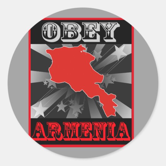 Obey Armenia Ronde Sticker (Voorkant)