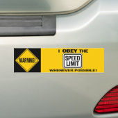 Obey de snelheidsbegrenzer bumper sticker (Op auto)