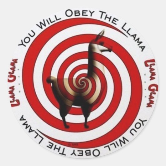 Obey Llama Ronde Sticker (Voorkant)
