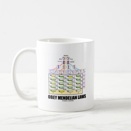 Obey Mendelian Laws (Dihybride kruis erwten) Koffiemok (Links)