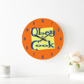 Obey Retro Cook Orange Yellow Kitchen Horloge (Maison)