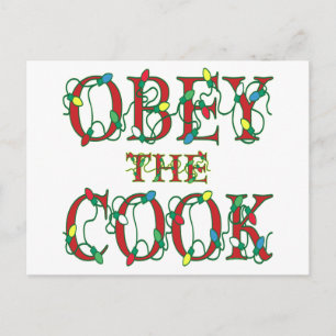 Obey the Cook Gezegde Holiday Lights Feestdagenkaart