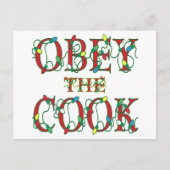 Obey the Cook Gezegde Holiday Lights Feestdagenkaart (Voorkant)