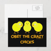 Obey The Crazy Chicks Briefkaart (Voorkant / Achterkant)