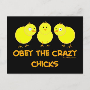 Obey The Crazy Chicks Briefkaart