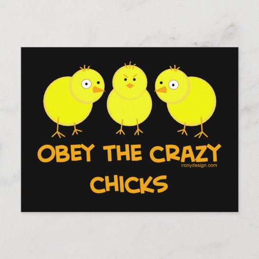 Obey The Crazy Chicks Briefkaart (Voorkant)