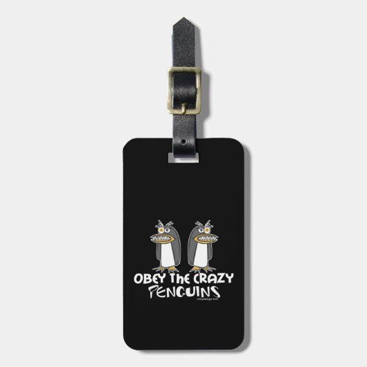 Obey The Crazy Penguins Bagagelabel (Voorkant verticaal)