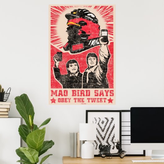 Obey the Twitter Red Mao Bird Poster (Thuiskantoor)