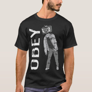 Obey TV Zombie Media Brainwash Televisie T-shirt