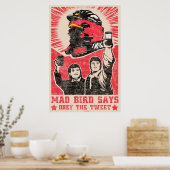 Obey Tweet Twitter Poster Red Mao Bird (Cuisine)