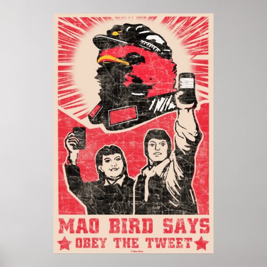 Obey Tweet Twitter Poster Red Mao Bird (Devant)