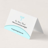 OBGYN Blauwgroen Moderne Elegant met QR-code Visitekaartjes (Voorkant)