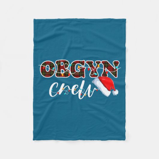Obgyn Crew Christmas Lights Santa Hat  Fleece Deken (Voorkant)