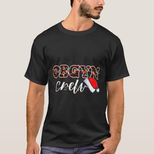 Obgyn Crew Christmas Lights Santa Hat T-shirt (Voorkant)