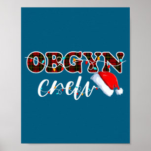Obgyn Crew Kerstlichten Kerstman Hoed Poster
