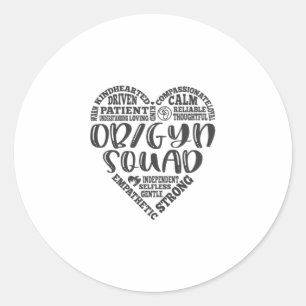 OBGYN, OB-GYN, ob gyn, obstetricus Ronde Sticker