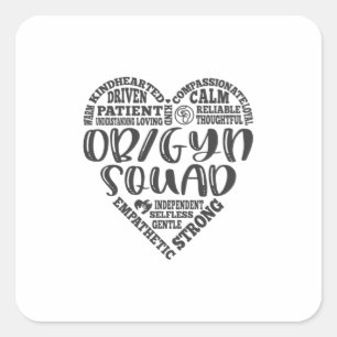 OBGYN, OB-GYN, ob gyn, obstetricus Vierkante Sticker