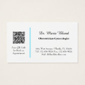 OBGYN Turquoise moderne élégant avec code QR (Dos)