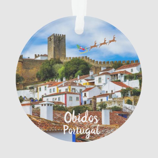 Obidos, Portugal Ornement de Noël Panoramique (dos)