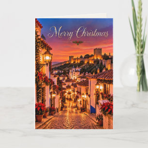 Óbidos Portugal Prettig Kerstmis Design 02 Feestdagen Kaart