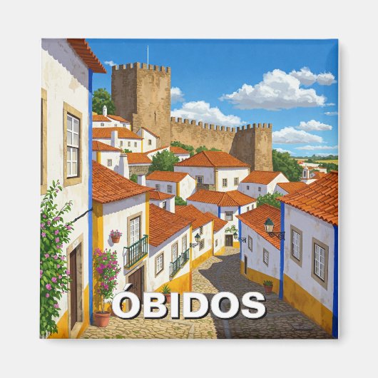 Obidos Portugal Reizen Magneet (Voorkant)
