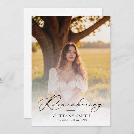 Obituary Order of Service Memorial Funeral Programma (Voorkant / Achterkant)