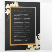 Obituary Viering van het Leven Foto Witte Bloemen Drieluik Uitnodiging (Binnenzijde eerst)