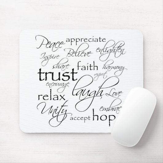 Objecten met positieve woorden muismat (Met muis)