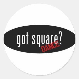 Objecten met vierkante dansen - vierkant ronde sticker