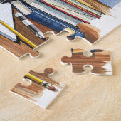 Objecten op het bureau van de leerkrachten Kleur Legpuzzel (Zijkant)