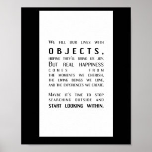 Objecten vs. innerlijke vreugde Een verschuiving i Poster