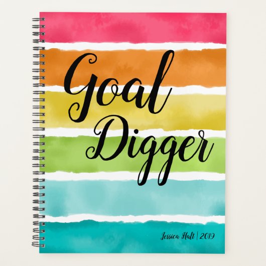 Objectif Digger coloré Aquarelle Planner (Devant)