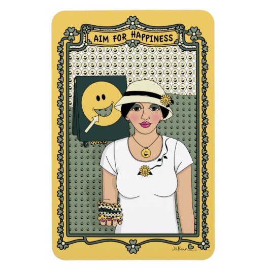 Objectif : Magnet de réfrigération Happiness_C_4x6 (Vertical)