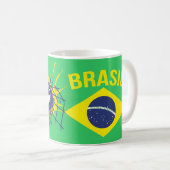 Objectif vert Brasil football soccer mug rouge (Devant droit)
