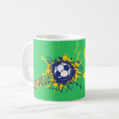 Objectif vert Brasil football soccer mug rouge (Devant gauche)