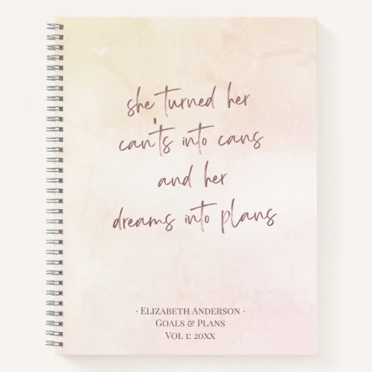 Objectifs Beige & Plans Carnet de notes Journal (Devant)